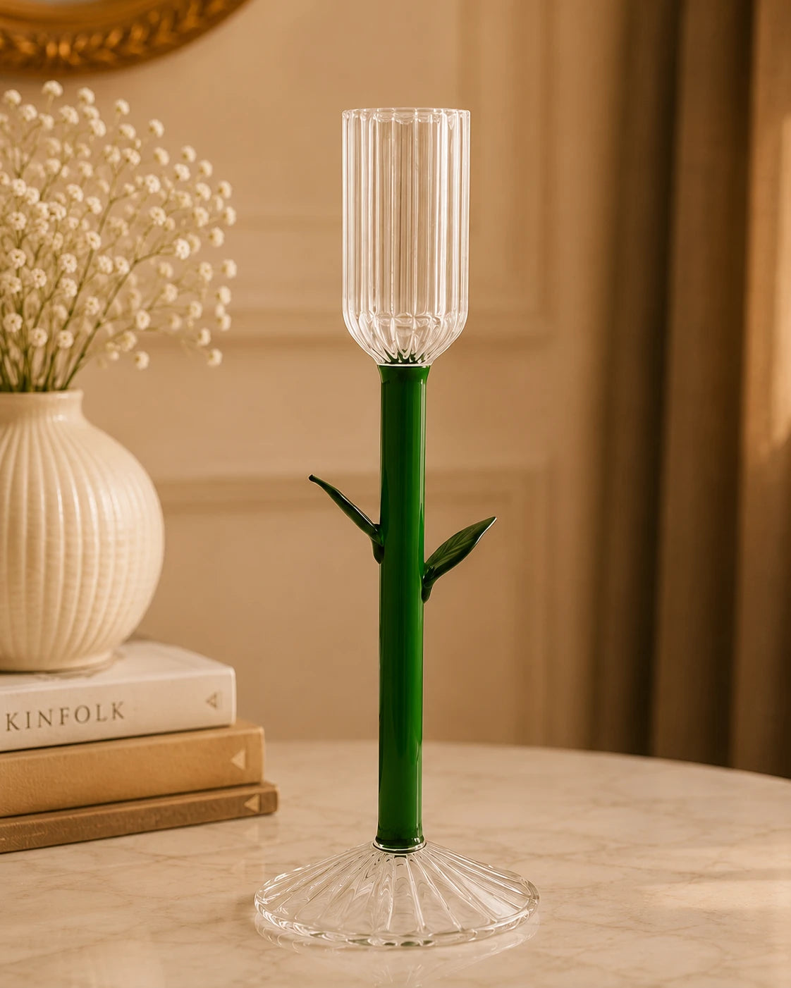 Botanical Stem Glass Candle Stand