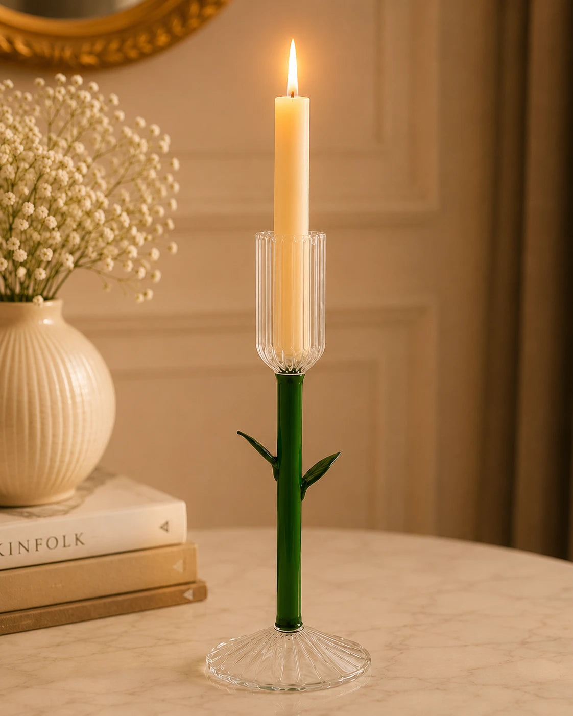Botanical Stem Glass Candle Stand 
