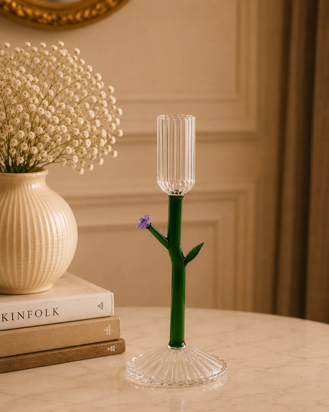 Botanical Stem Glass Candle Stand