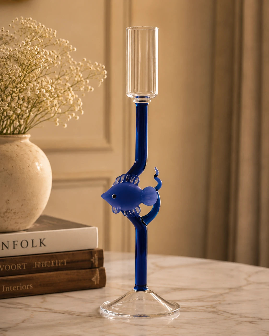 Oceanic Art Glass Candle Stand 