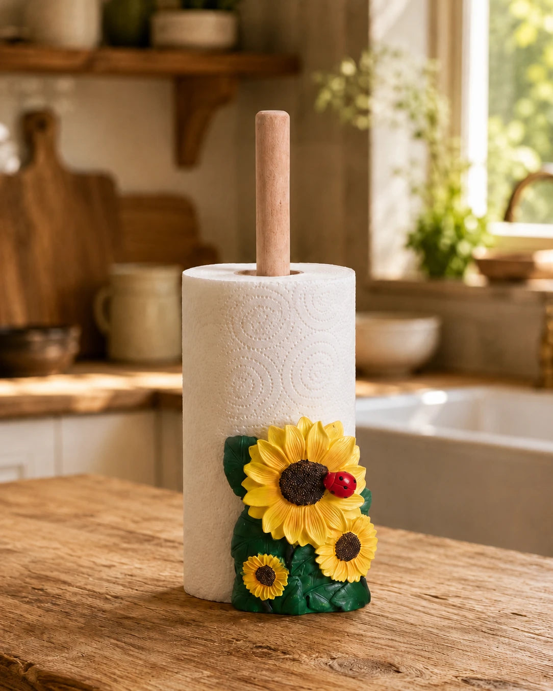 Sunflower Paper Towel Holder - Yellow 