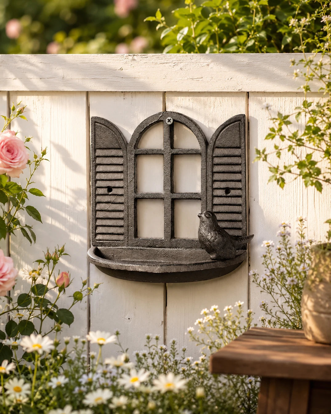 Open Window Cast Iron Bird Feeder 