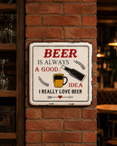 'I Really Love Beer' Tin Bar Sign 