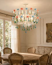 Pastel Bloom French Floral Chandelier - 8 Lights