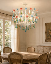 Pastel Bloom French Floral Chandelier 