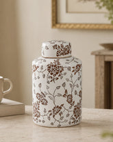 Monochrome Blossom Classic Decorative Jar - 33 cm 