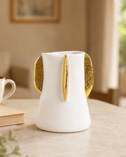 Gold Leaf Cylinder Vase - Small