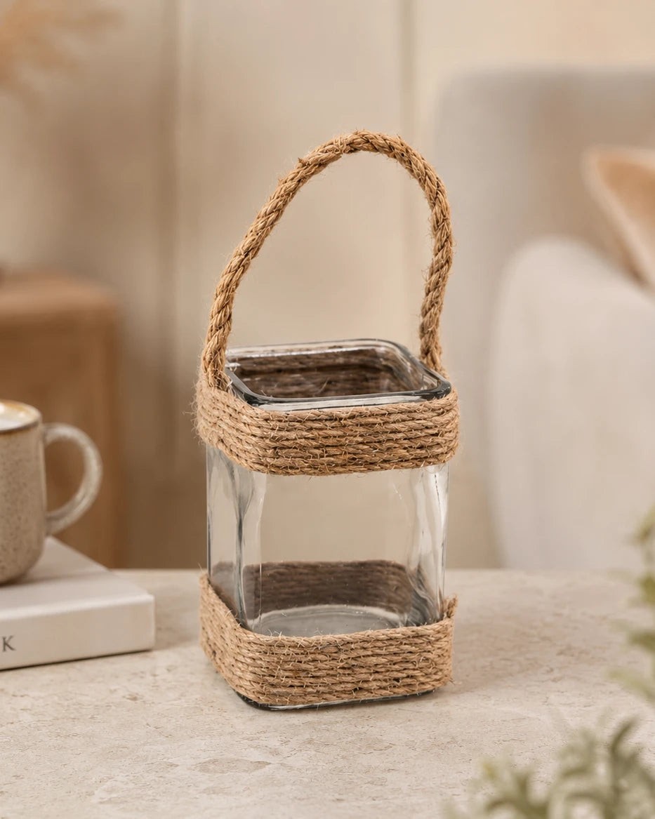 'Boho Chic Macramé' Macrame Glass Vase - Small