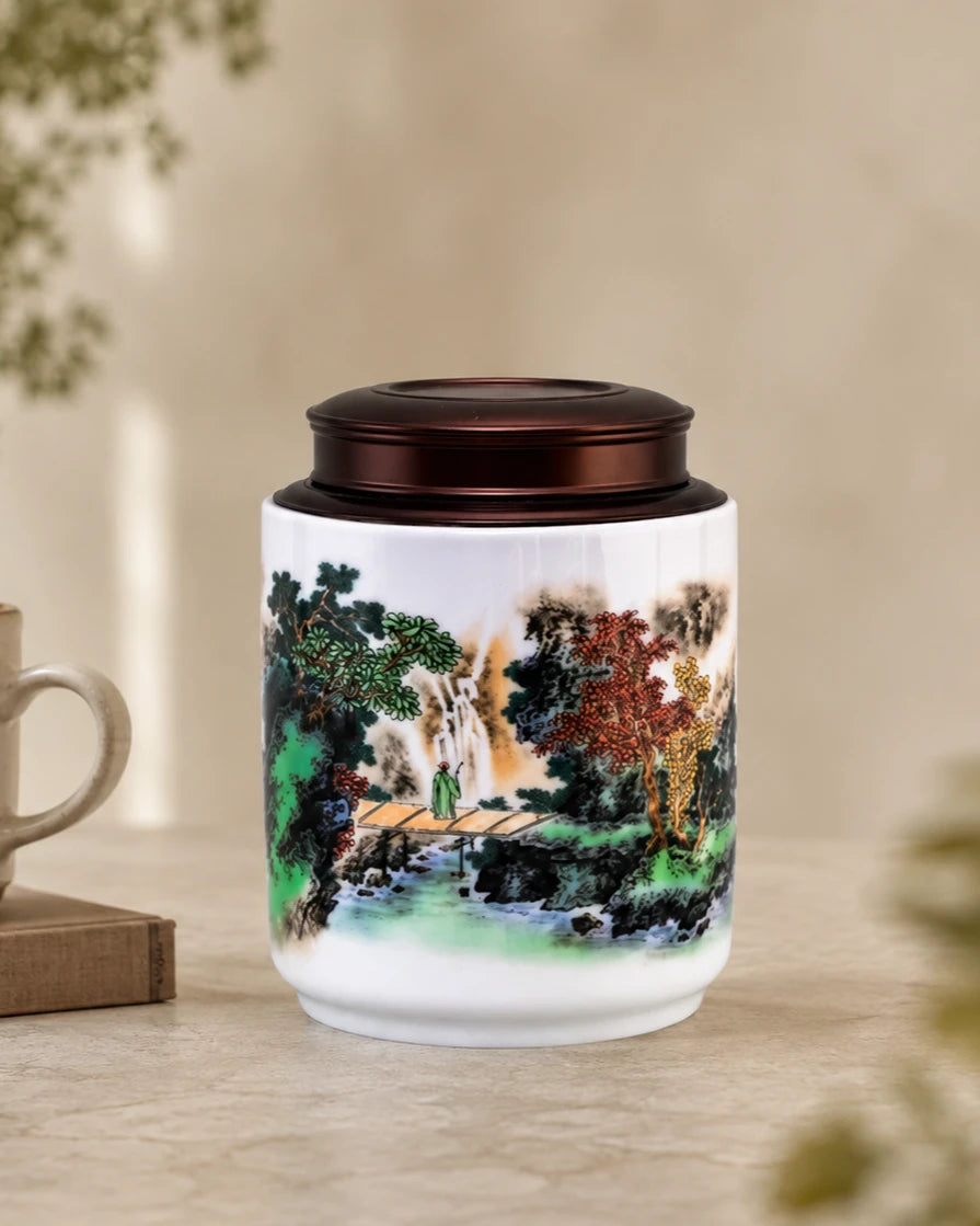Imperial Landscape Porcelain Storage Jar 