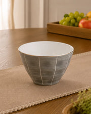 Irregular White Lines Design Katori