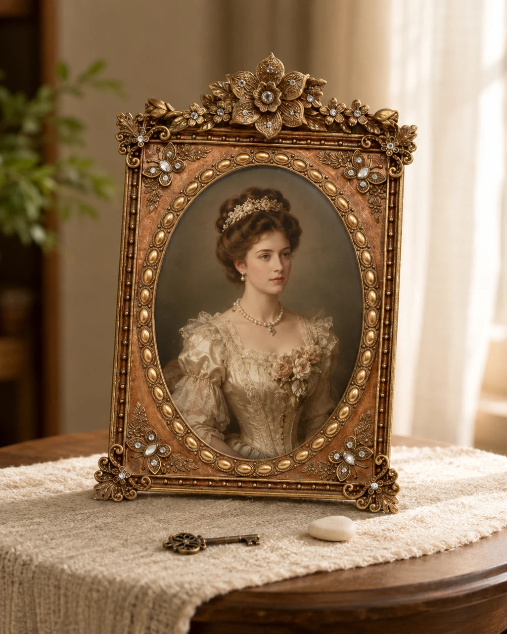 Royal Blossom Oval Photo Frame 