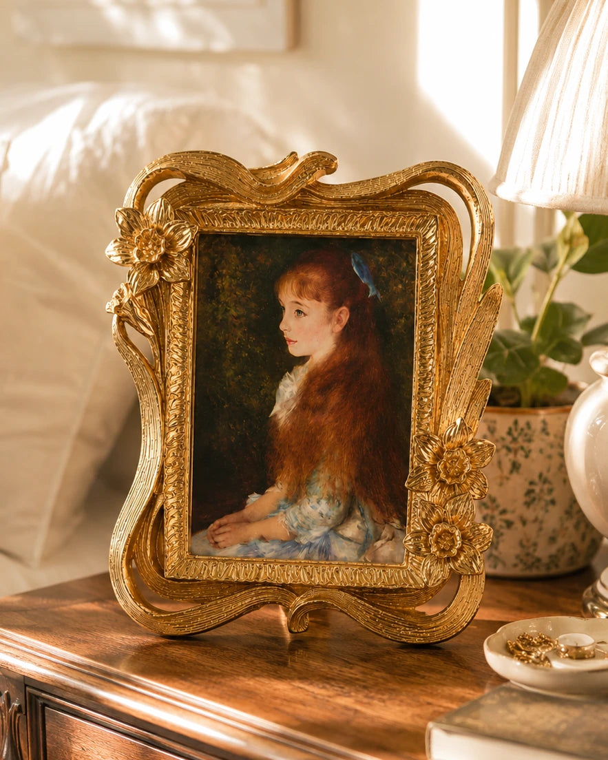 Luxury gold photo frame styled as tabletop decor – The Decor Kart