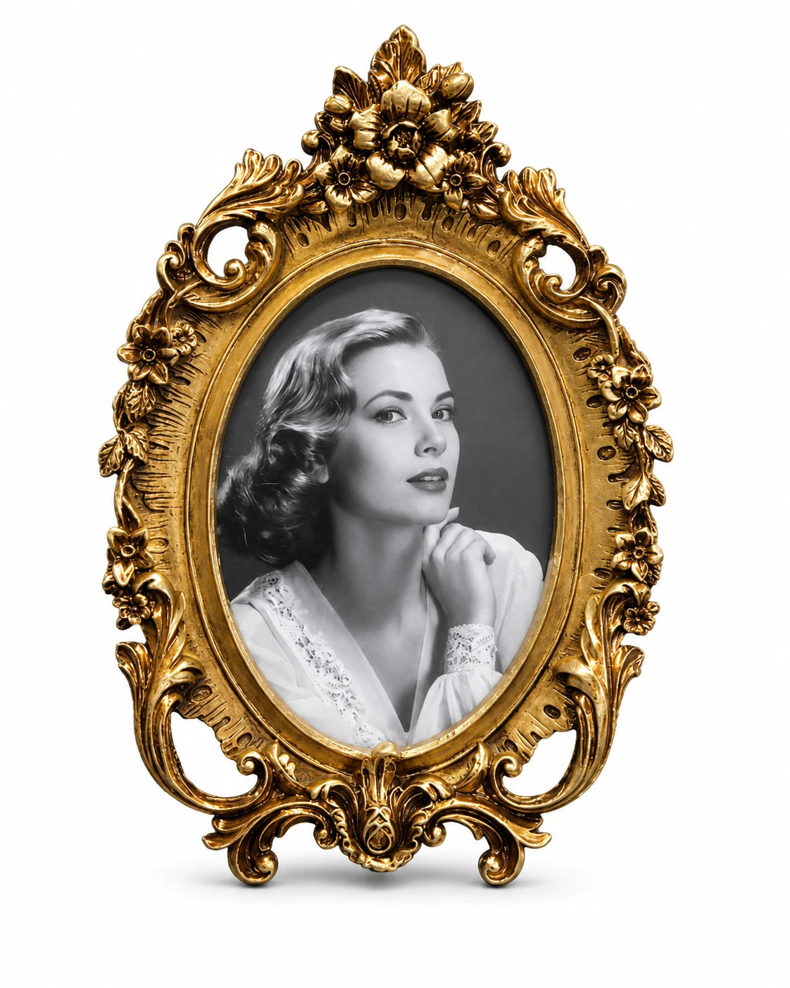 Decorative vintage gold tabletop photo frame