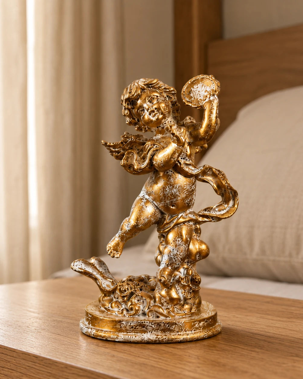 Angel Cherub Playing Tambourine 
