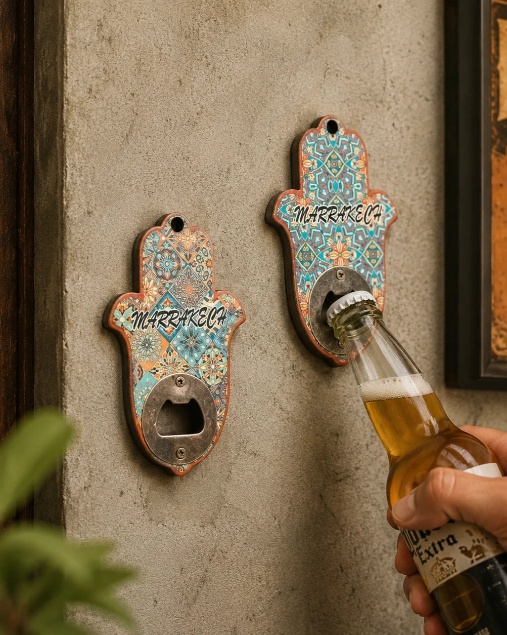 Pattern Bottle Fridge Magnets Cum Openers - Set of 2 