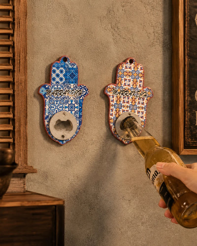 Pattern Bottle Fridge Magnets Cum Openers - Set of 2
