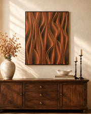 Whispers of Form 3D Abstract Oil Painting - Red
