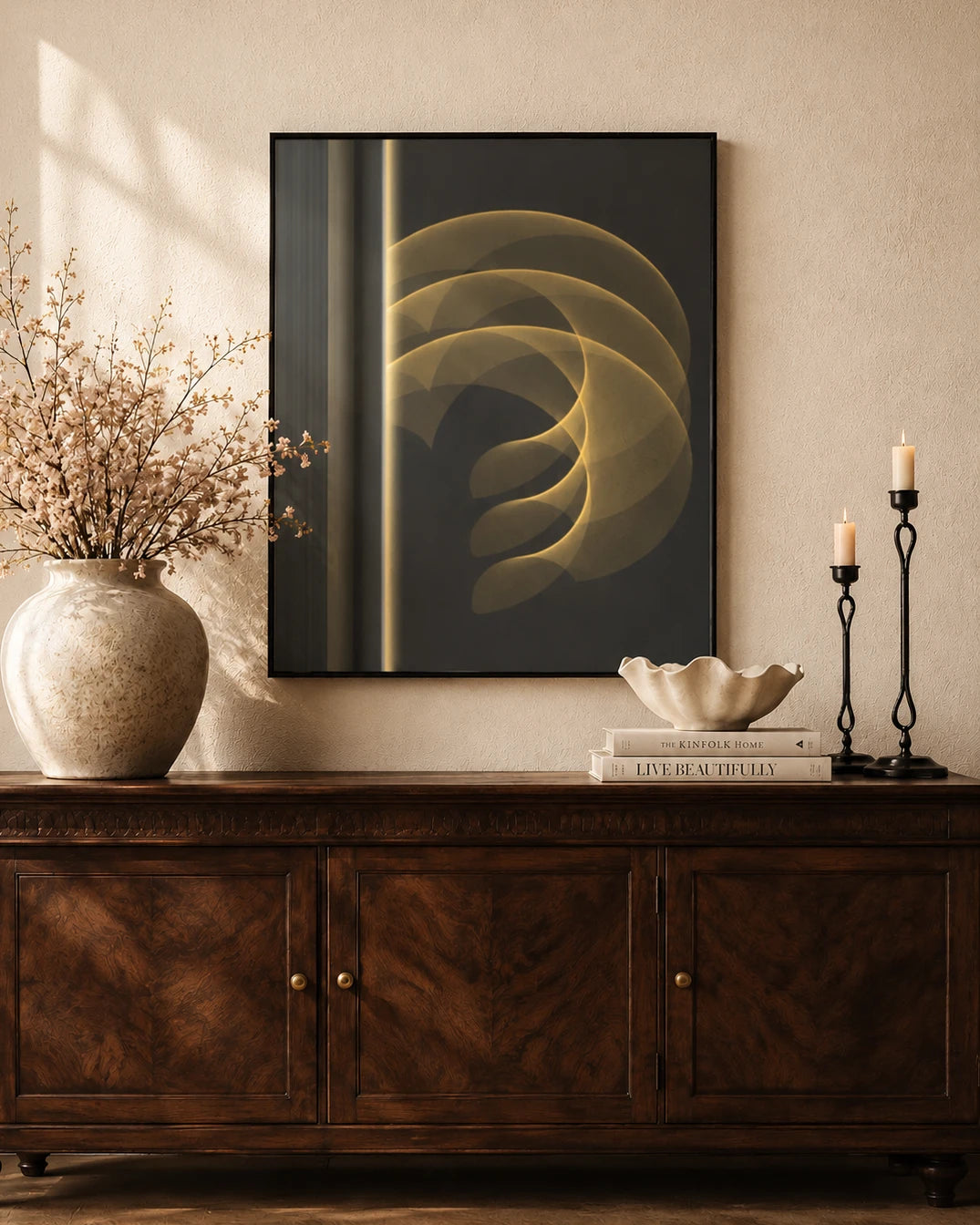 Curve Continuum 3D Abstract Oil Painting 