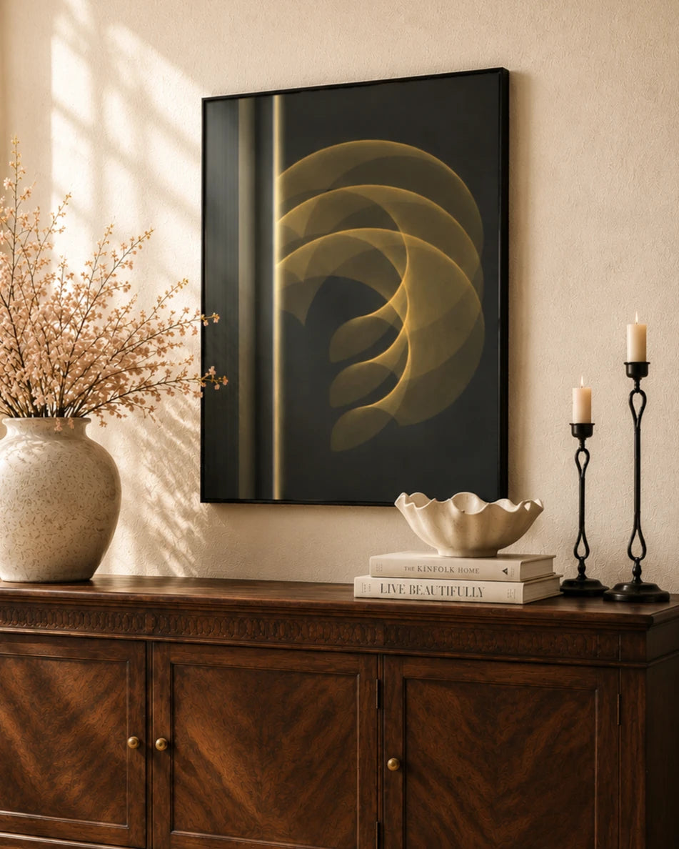 Curve Continuum 3D Abstract Oil Painting