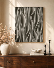 Whispers of Form 3D Abstract Oil Painting - Grey