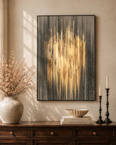 Golden Descent 3D Abstract Oil Painting 