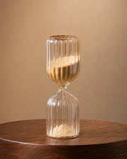 Ribbed Glass Hourglass Sand Clock - 10 minutes