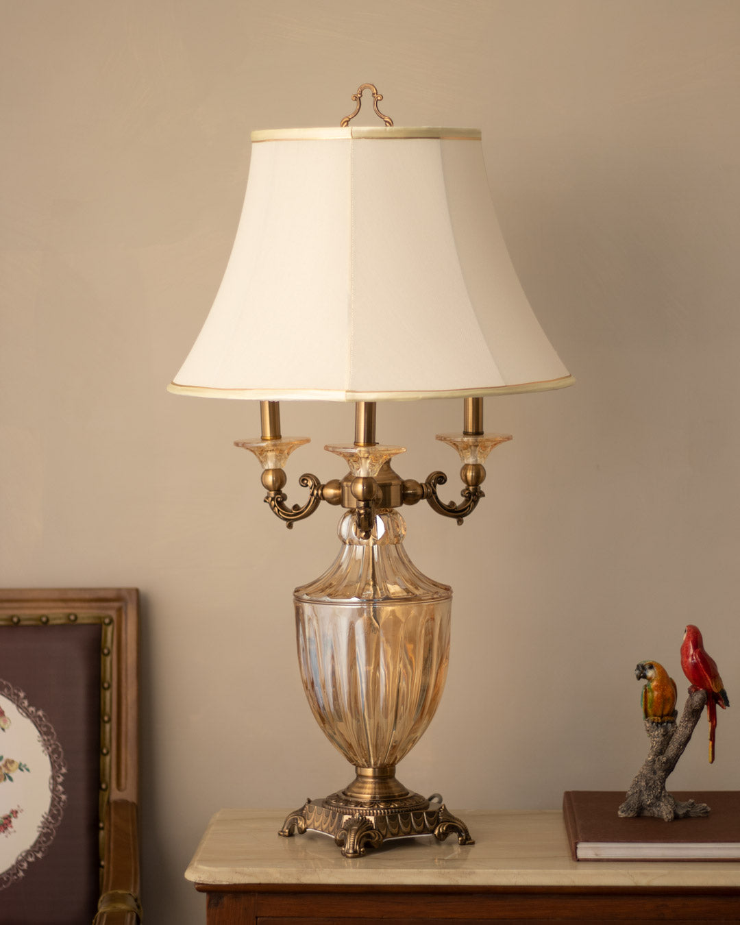 Webster 3 Spoke Crystal Table Lamp