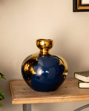 Blue & Gold Decorative Vase - I