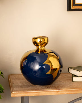 Blue & Gold Decorative Vase - I