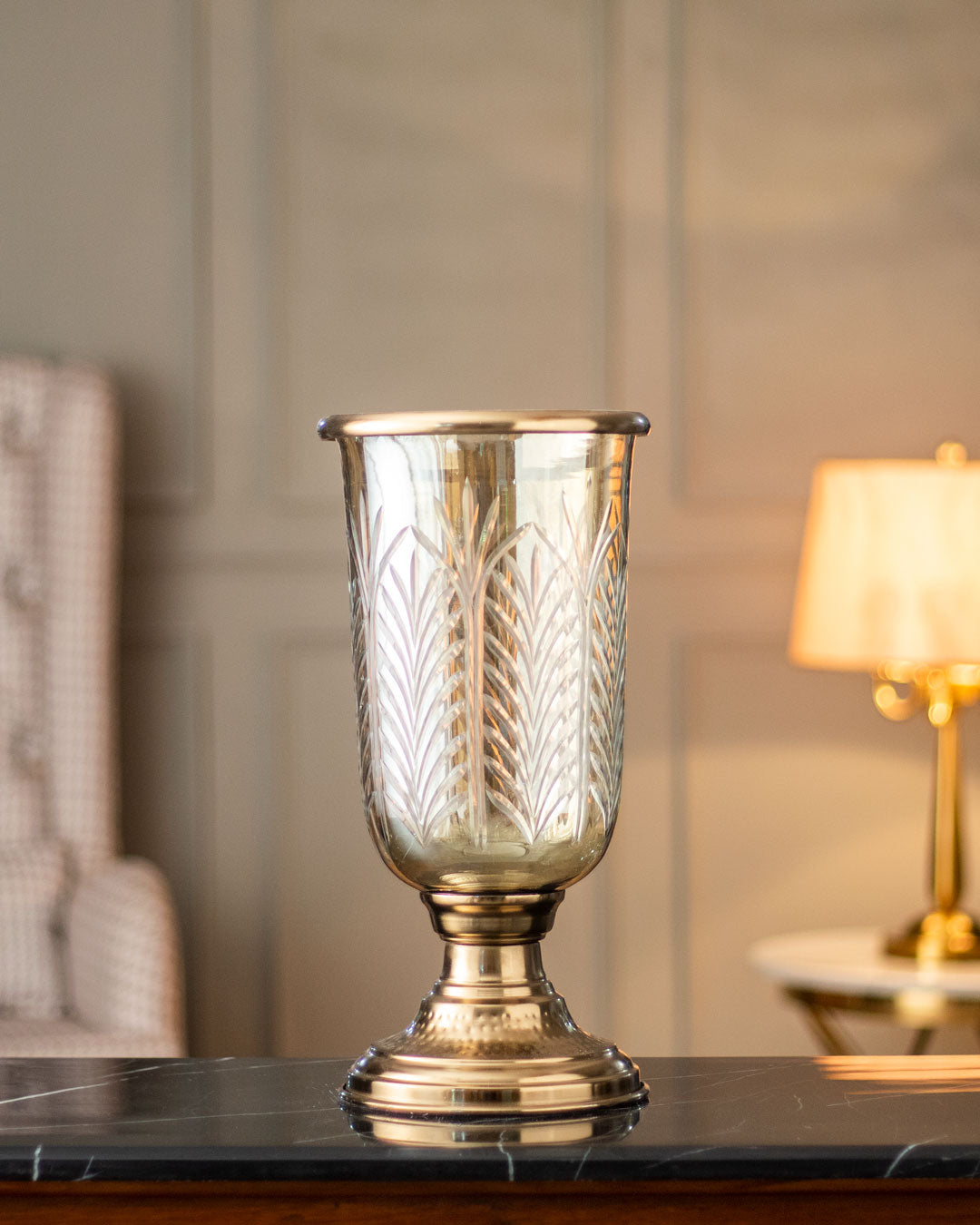 Ornamental Pedestal Hurricane Candle Holder - The Decor Kart