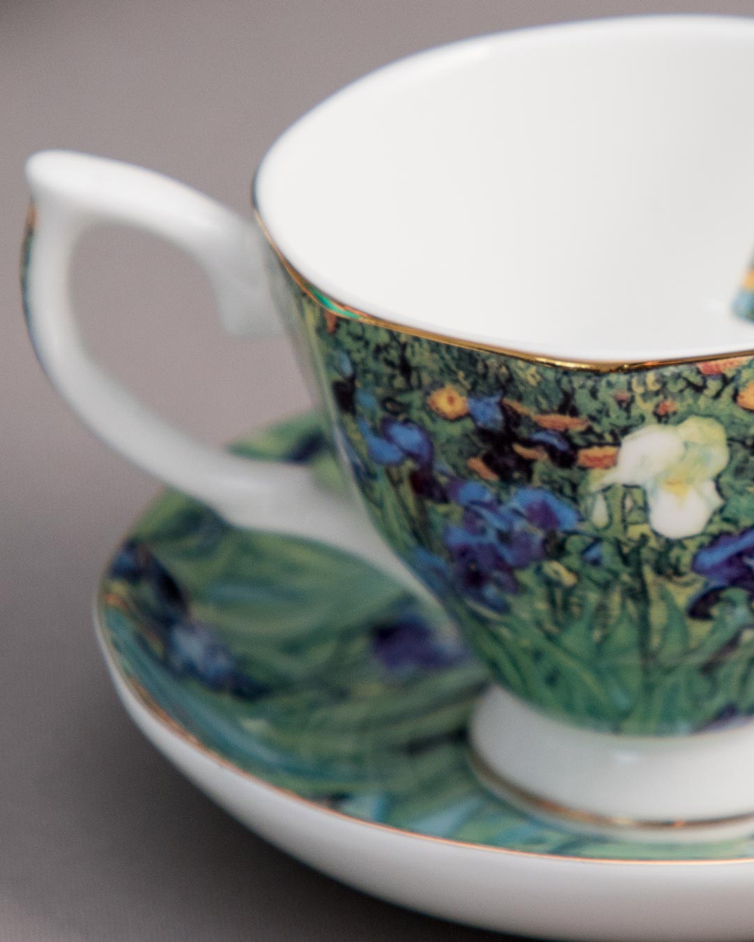 'Irises' Vincent Van Gogh Painting Cup & Saucer - The Decor Kart 