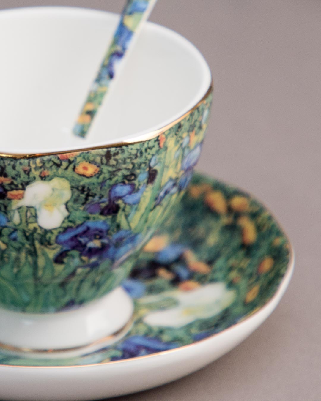'Irises' Vincent Van Gogh Painting Cup & Saucer - The Decor Kart 