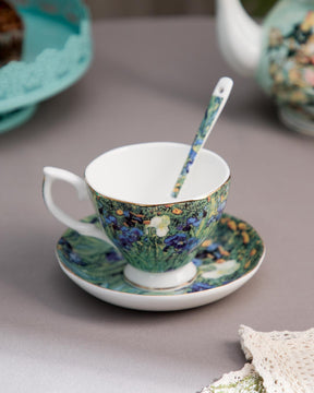 'Irises' Vincent Van Gogh Painting Cup & Saucer - The Decor Kart 