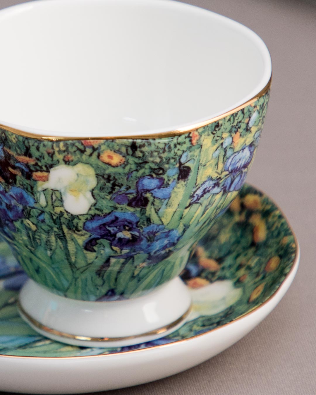 'Irises' Vincent Van Gogh Painting Cup & Saucer - The Decor Kart 