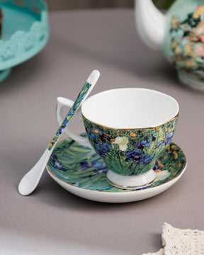 'Irises' Vincent Van Gogh Painting Cup & Saucer - The Decor Kart 