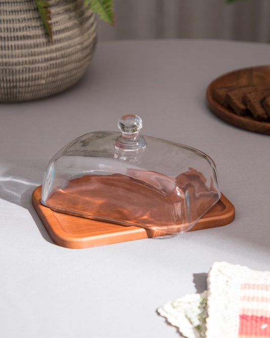 Classic Charm: Glass-Lidded Butter Dish