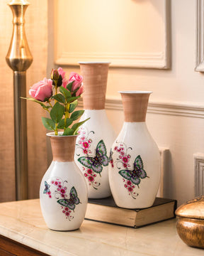 Butterfly Decorative Vases - Set of 3