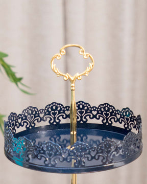 'Lacing Elegance' 3-Tier Cake Stand - Navy Blue