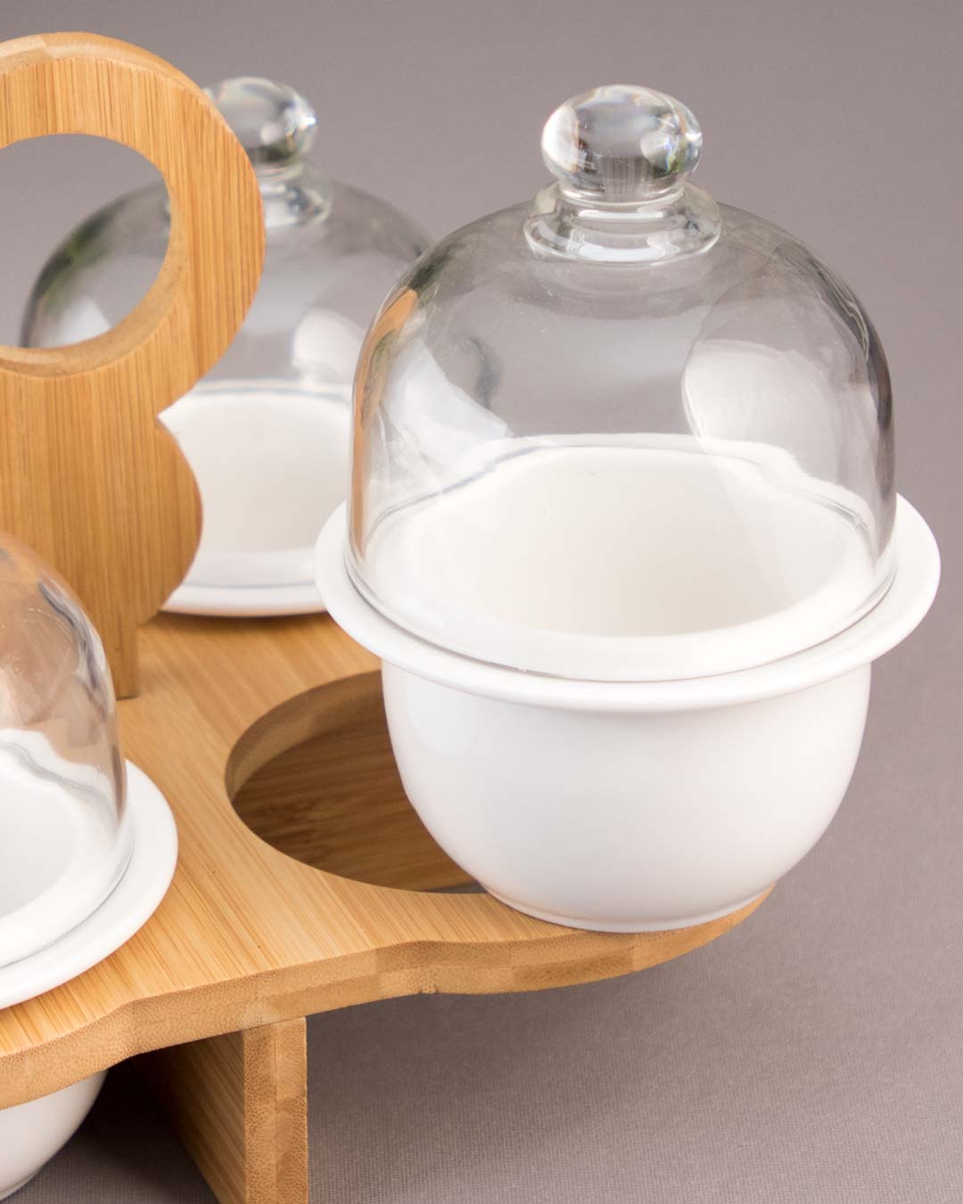 Divided Glass Serving Tray - 4 Compartments - The Decor Kart 