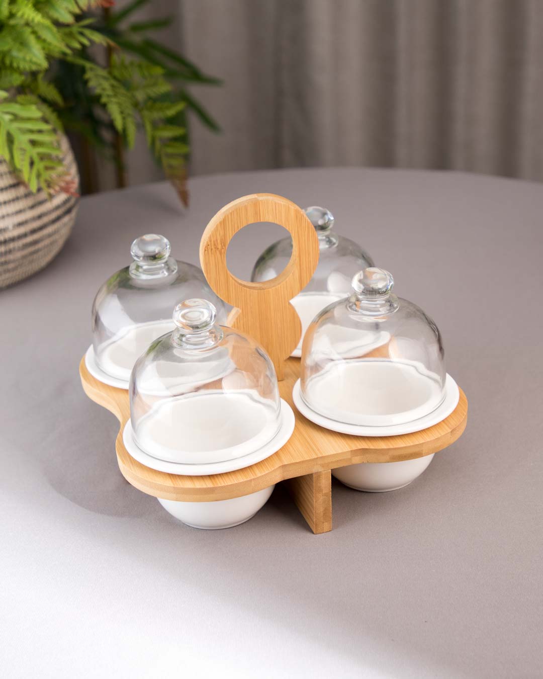 Divided Glass Serving Tray - 4 Compartments - The Decor Kart 