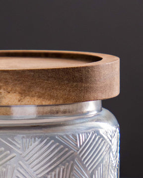 Embossed Storage Glass Jar