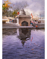 Banaras Ghat - Water Colour Painting