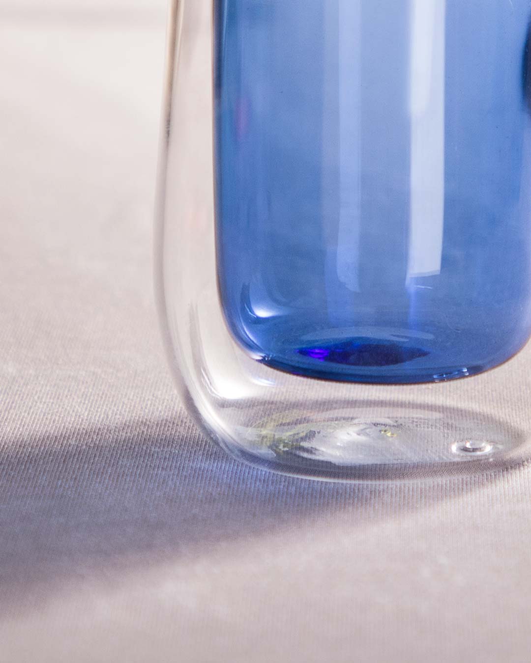 Cylindrical Double Wall Glass - Blue - The Decor Kart