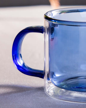 Borosilicate Double Wall Mug - Blue