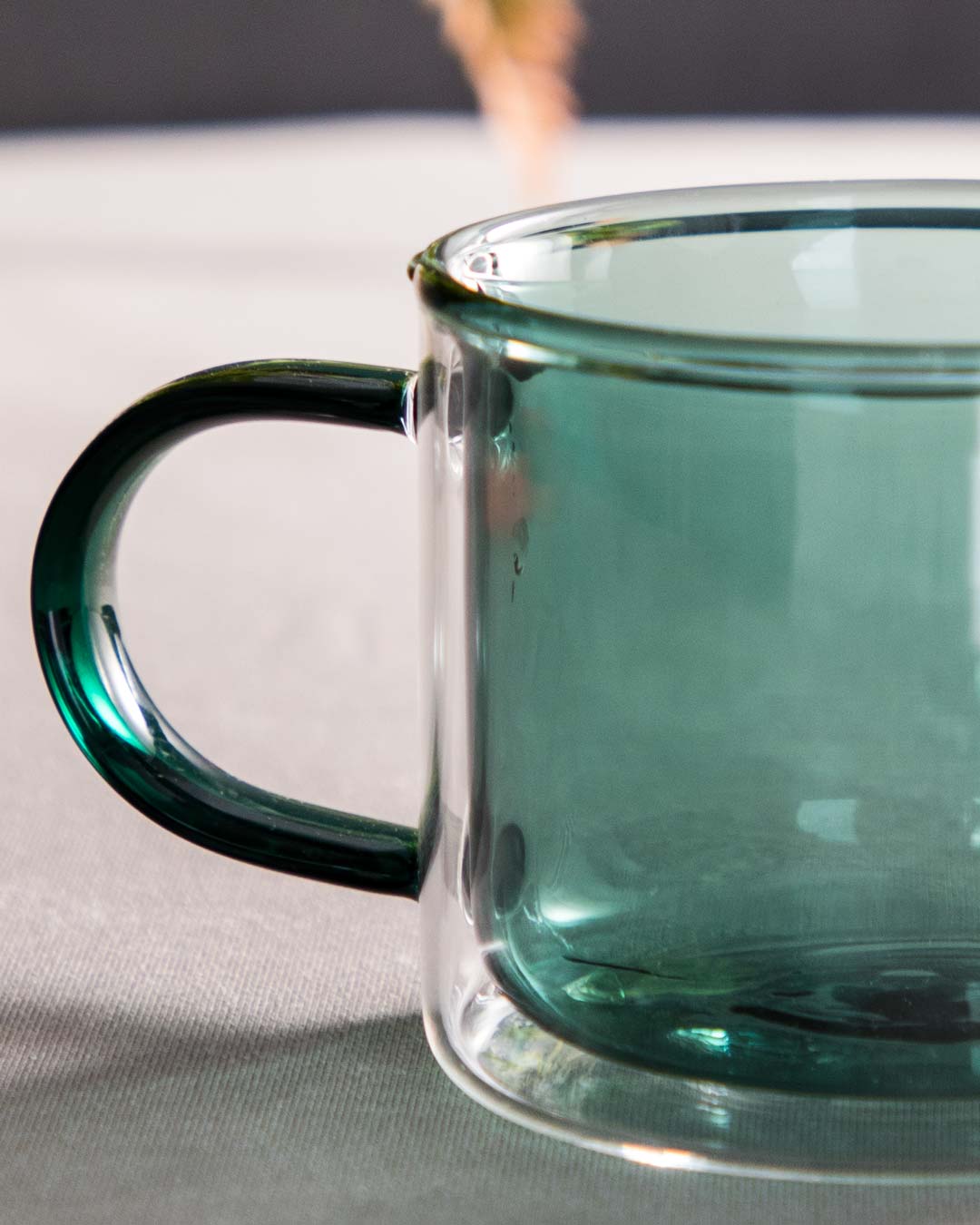 Double Wall Tea Cup - Green - The Decor Kart 