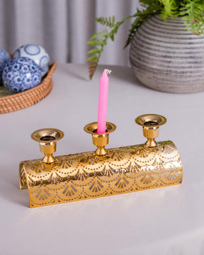 Antique Golden Candle Tray