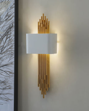 Metal Gold Pipe Wall Light - Black