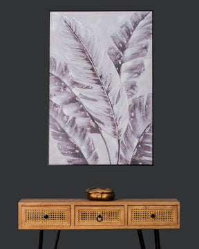 Winter Palm Leaf Semi Hand-made Wall Art - 32*48 Inch - The Decor Kart 