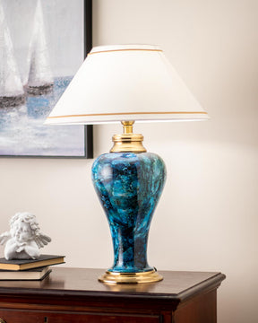 Blue Marble Finish Table Lamp