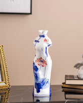 Blue & White  Floral Hand Painted Vase - Small
